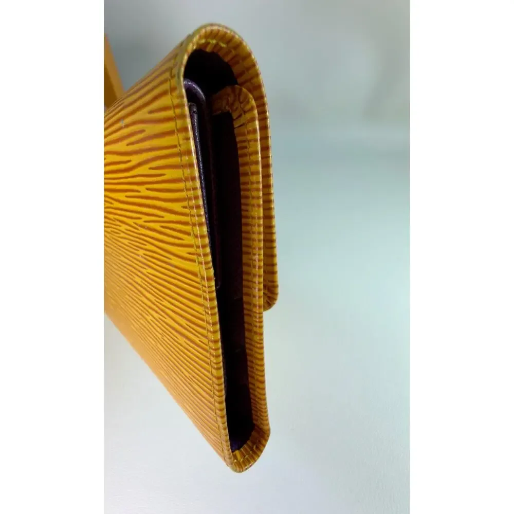 Louis Vuitton Epi Leather Sarah Long Wallet Yellow Bifold Envelope Box VGC